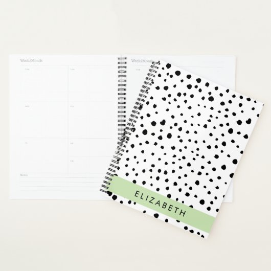 Dalmatian Dots, Spots, Black and White, Your Name Planer (Anzeige)