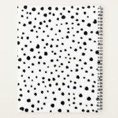 Dalmatian Dots, Spots, Black and White, Your Name Planer (Rückseite)