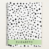 Dalmatian Dots, Spots, Black and White, Your Name Planer (Vorderseite)