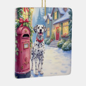 Dalmatian Festive Mailbox Christmas Art Keramikornament (Rechts)