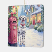 Dalmatian Festive Mailbox Christmas Art Keramikornament (Links)