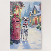 Dalmatian Festive Mailbox Christmas Art Puzzle (Vertikal)