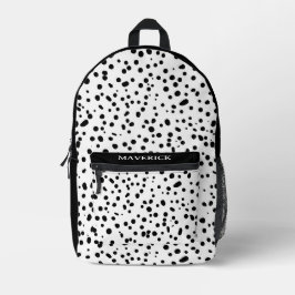 Dalmatian Firefighter Black White Birthday Bedruckter Rucksack