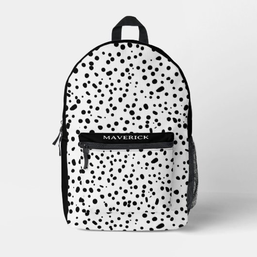 Dalmatian Firefighter Black White Birthday Bedruckter Rucksack (Vorderseite)