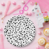 Dalmatian Firefighter Black White Birthday Pappteller (Party)