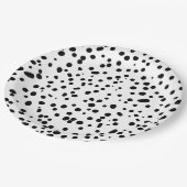 Dalmatian Firefighter Black White Birthday Pappteller (Schrägansicht)