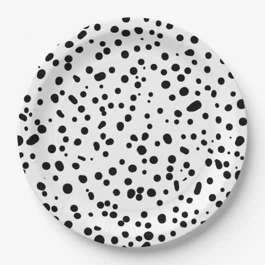 Dalmatian Firefighter Black White Birthday Pappteller (Vorderseite)