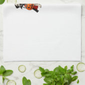 Dalmatian Halloween Vampire Dog with Pumpkin Baske Geschirrtuch (Gefaltet)