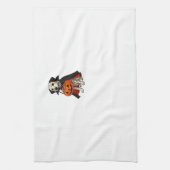 Dalmatian Halloween Vampire Dog with Pumpkin Baske Geschirrtuch (Vertikal)