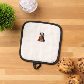 Dalmatian Halloween Vampire Dog with Pumpkin Baske Topflappen (Oben Unten)