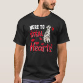 Dalmatian Here To Steal Hearts Funny Dog Valentine T-Shirt (Vorderseite)