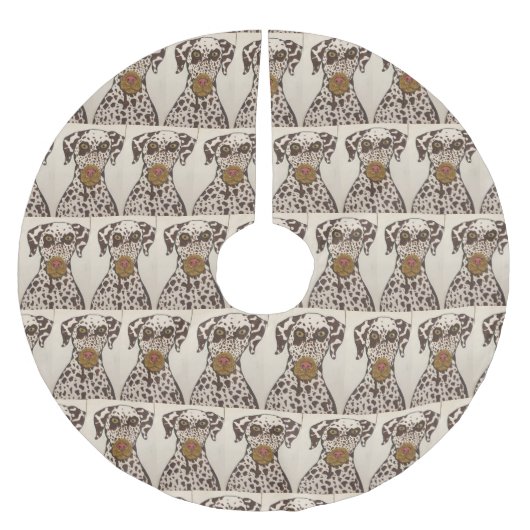 Dalmatian-Hund Baumskleid Polyester Weihnachtsbaumdecke (Vorderseite)