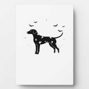 Dalmatian Hund � Halloween Mond Silhouette Klassik Fotoplatte