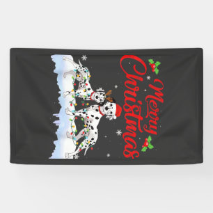 Dalmatian-Hund-Weihnachtsbeleuchtung Santa-Hut Xma Banner