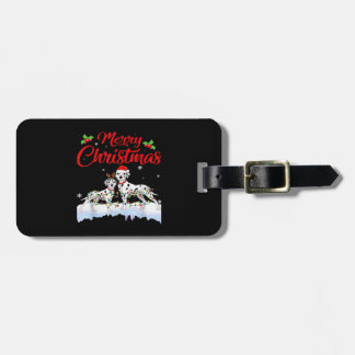 Dalmatian-Hund-Weihnachtsbeleuchtung Santa-Hut Xma Gepäckanhänger