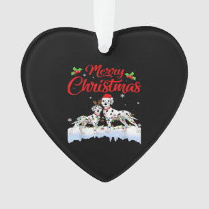 Dalmatian-Hund-Weihnachtsbeleuchtung Santa-Hut Xma Ornament