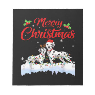 Dalmatian-Hund-Weihnachtsbeleuchtung Weihnachtsman Notizblock