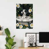 Dalmatian In Bathtub Poster, Funny Dog Poster (Heimbüro)
