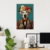 Dalmatian In Suit Poster, Dalmatian Portrait Poster (Heimbüro)