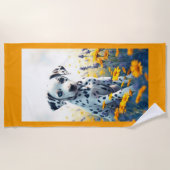 Dalmatian in the flowers strandtuch (Vorderseite)