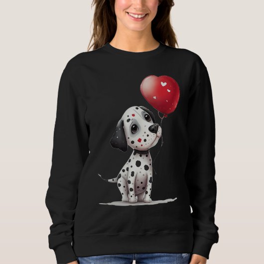 Dalmatian Love Heart for Valentines Day on Dalmati Sweatshirt (Vorderseite)