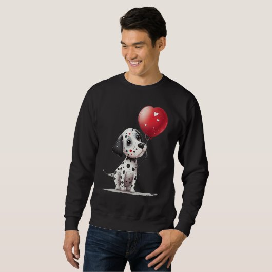 Dalmatian Love Heart for Valentines Day on Dalmati Sweatshirt (Vorne ganz)
