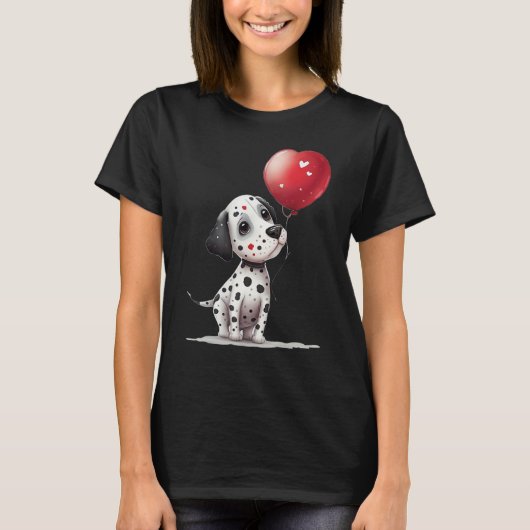 Dalmatian Love Heart for Valentines Day on Dalmati T-Shirt (Vorderseite)