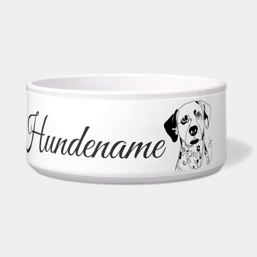 Dalmatian Minimalist Line Art personalized bowl Napf (Vorderseite)