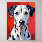 Dalmatian Painting Dog Pet Watercolor Art Poster (Vorne)