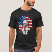Dalmatian Patriot American Flag Sunflower Independ T-Shirt (Vorderseite)
