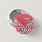 Dalmatian Pink and White with Monogram Button (Vorne & Hinten)