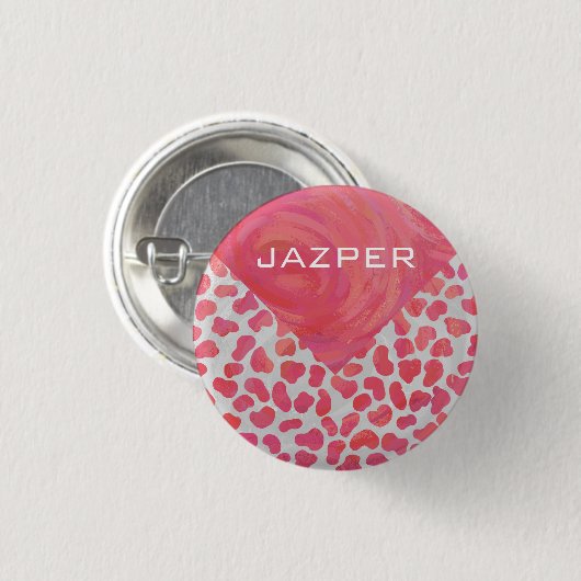 Dalmatian Pink and White with Monogram Button (Vorne & Hinten)