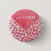 Dalmatian Pink and White with Monogram Button (Vorderseite)