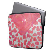 Dalmatian Pink and White with Monogram Laptopschutzhülle (Vorderseite Links)