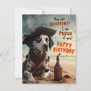 Dalmatian Pirate Dog Happy Birthday Card Feiertagskarte
