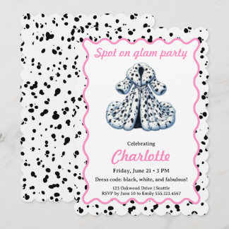 Dalmatian Print Birthday | Black and White party Einladung