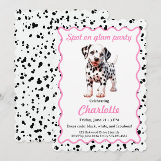 Dalmatian Print Birthday | Black and White party Einladung
