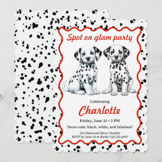 Dalmatian Print Birthday | Black and White party Einladung