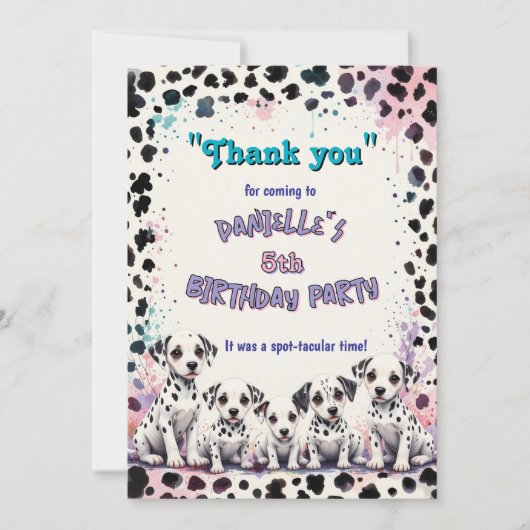 Dalmatian Puppy Spot-tacular Birthday Dankeskarte (Vorderseite)