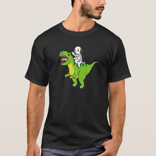 Dalmatian Riding Rex Dinosaur Dog   T-Shirt (Vorderseite)