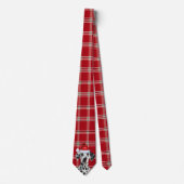 Dalmatian Santa Dog Red Holiday Plaid Christmas Krawatte (Vorderseite)
