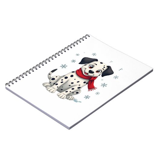 Dalmatian Snowy Fun Notizblock (Linke Seite)