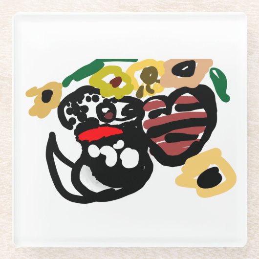 Dalmatian sunflowers glasuntersetzer (Vorderseite)