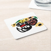 Dalmatian sunflowers rechteckiger pappuntersetzer (angewinkelt)