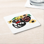 Dalmatian sunflowers rechteckiger pappuntersetzer (angewinkelt)