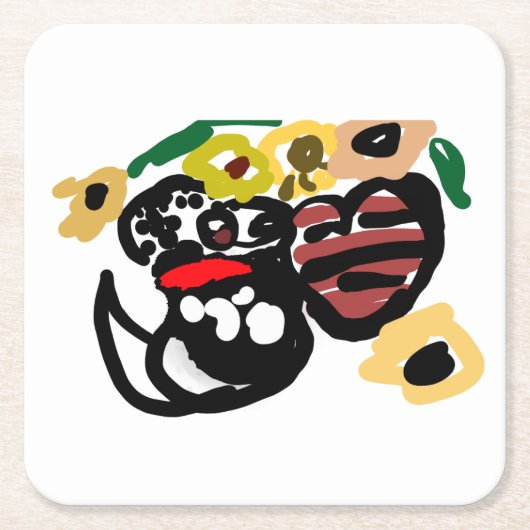 Dalmatian sunflowers rechteckiger pappuntersetzer (Vorderseite)