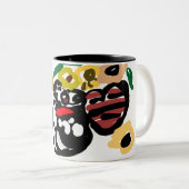 Dalmatian sunflowers zweifarbige tasse (VorderseiteRechts)