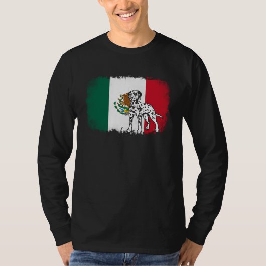 Dalmatian vintage Mexico Mexican flag dog T-Shirt (Vorderseite)
