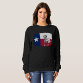 Dalmatian vintage Texas Texan flag dog Sweatshirt (Vorne ganz)