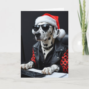Dalmatian-Weihnachtskarte mit Santa-Hut individuel Karte